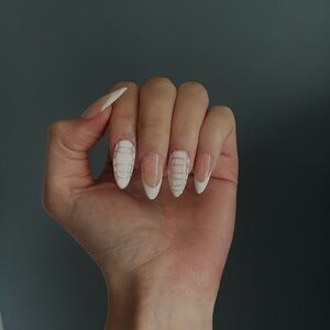 White Stiletto Nail Art Press On Nails